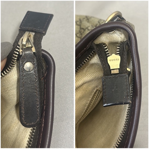 GUCCI GG Supreme Monogram Zippered Tote Dark Brown - Picture 8 of 12